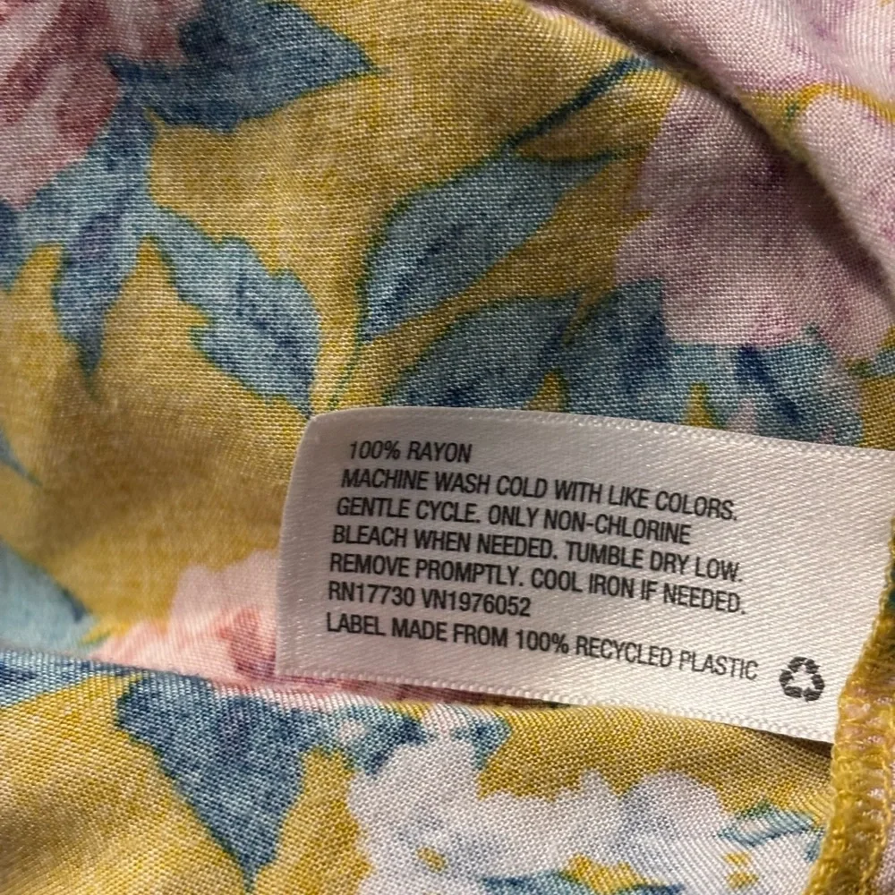 Garden Floral Print Maxi Dress Romantic Boho Sundress Size M